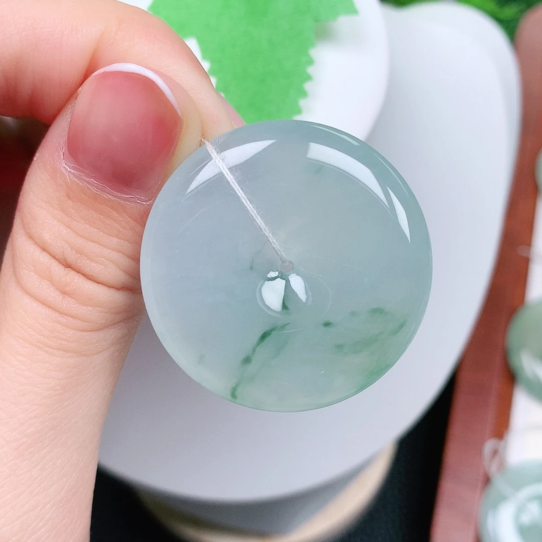 翡翠未镶嵌颈饰平安34,6-6