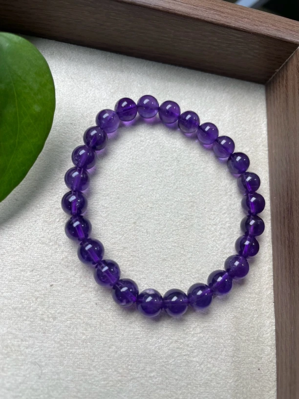 2097紫水晶冰透单圈手链