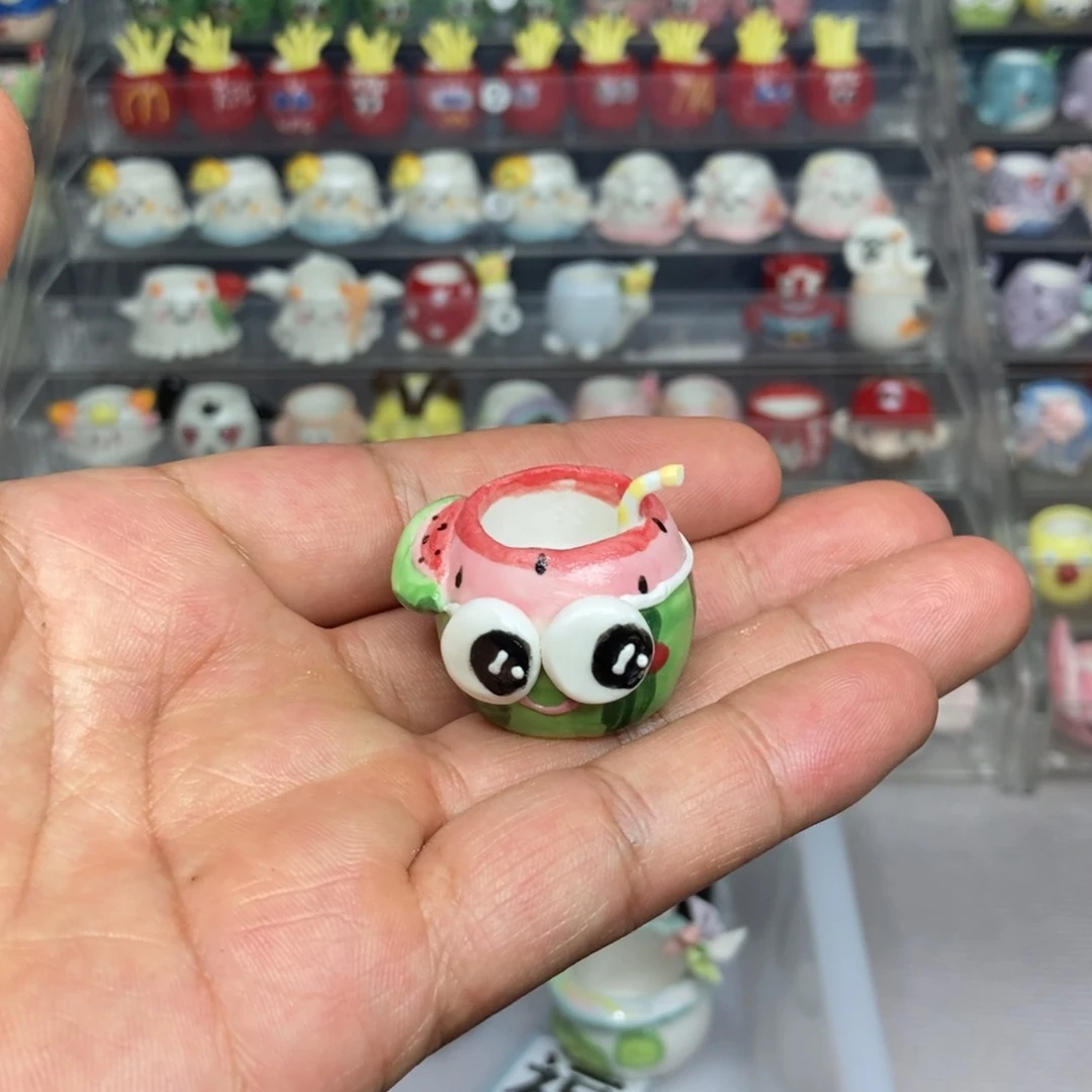 ✨**崽手捏釉烧拇指花盆1只