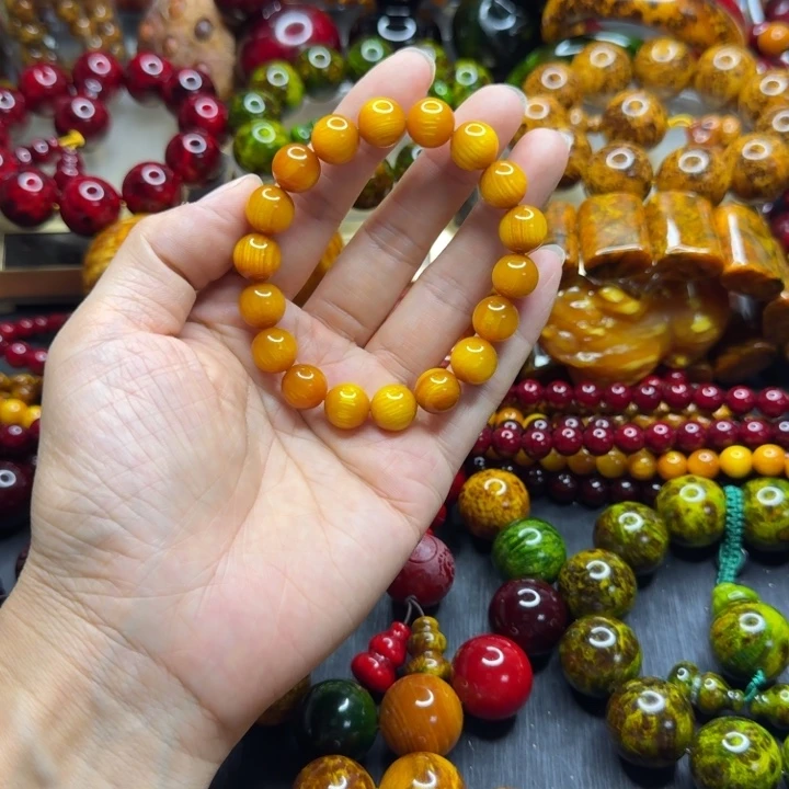 松木琥珀木文玩手串