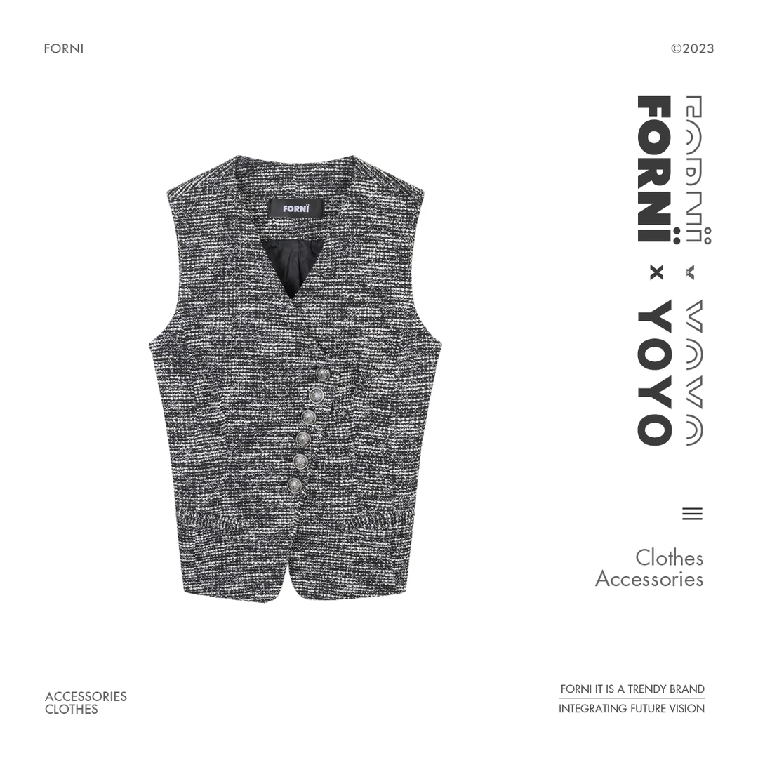 FORNI x YOYO 路易夫人 混色多扣马甲