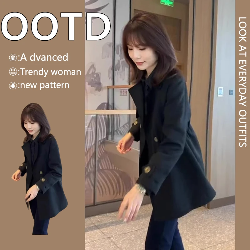 2025早秋新款高级感超好看轻熟风气质韩系小个子百搭西装短外套女