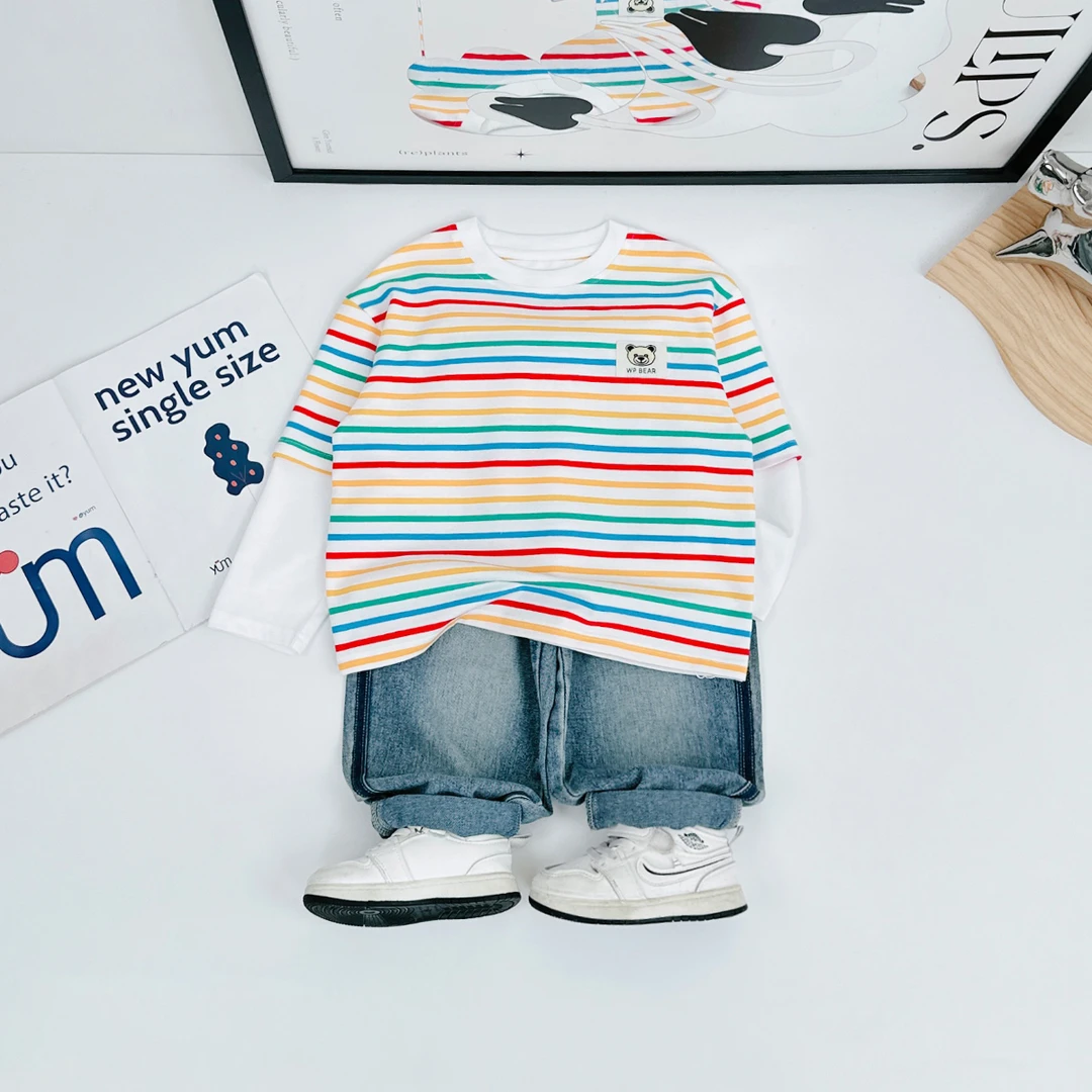 儿童长袖T恤2025新款春装男童春秋上衣休闲 BDX25829悠悠童话童装