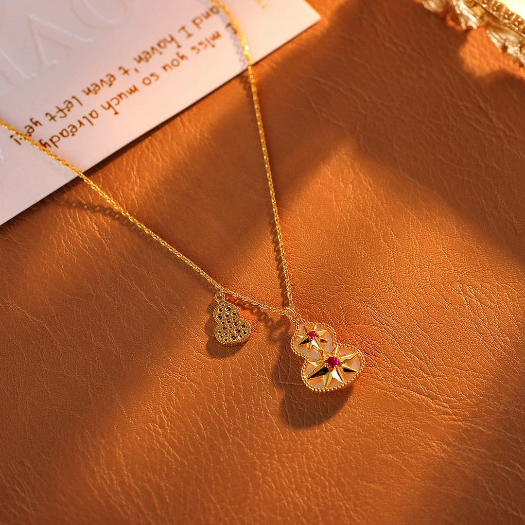 合金项链 葫芦项链新中式精致古法星芒葫芦项链070号