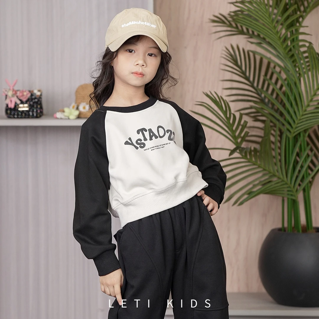 女童秋季新款卫衣韩版时尚休闲拼色中大童长袖上衣裤套装LTC6094