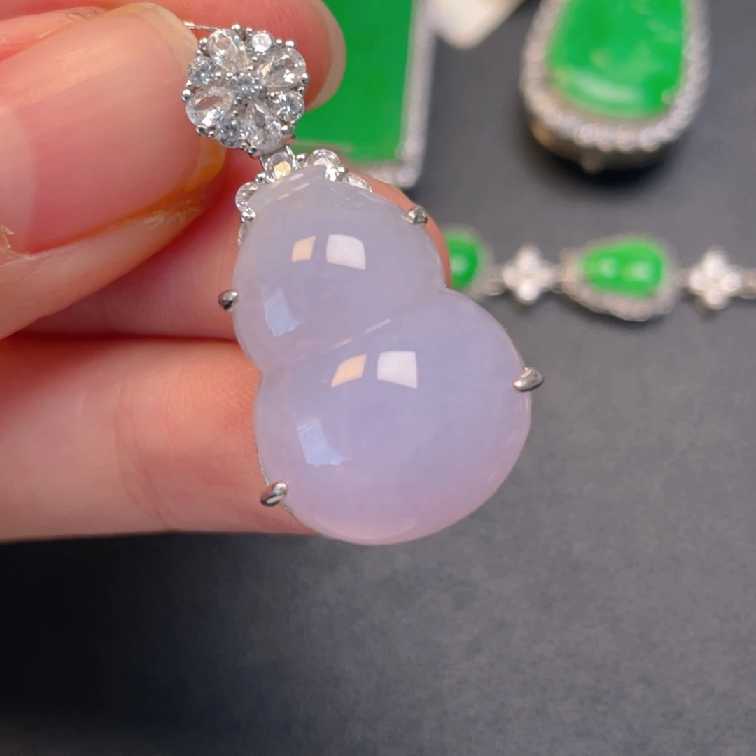 翡翠银S925镶嵌吊坠(不含链)