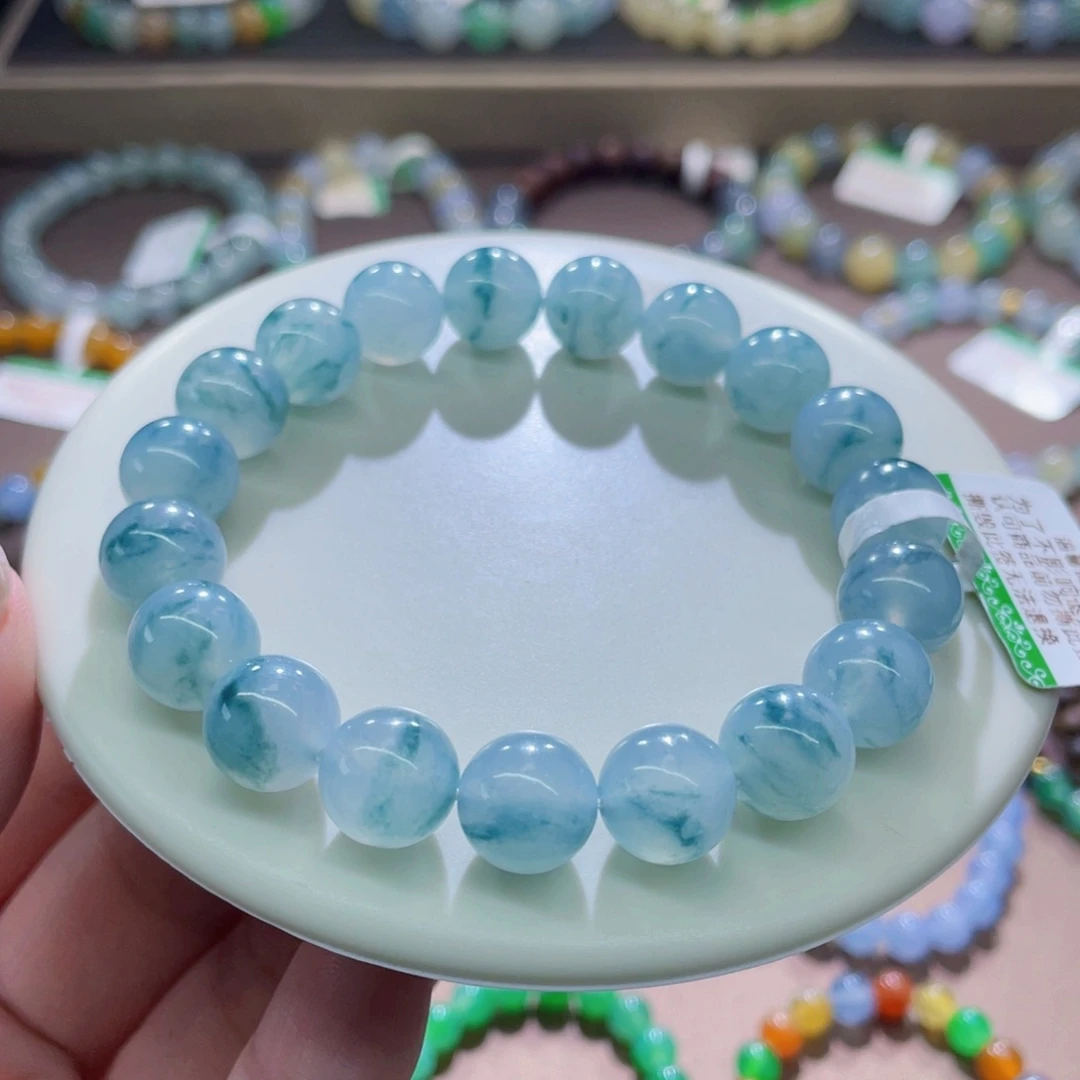 未镶嵌手链翡翠金丝蓝卡10