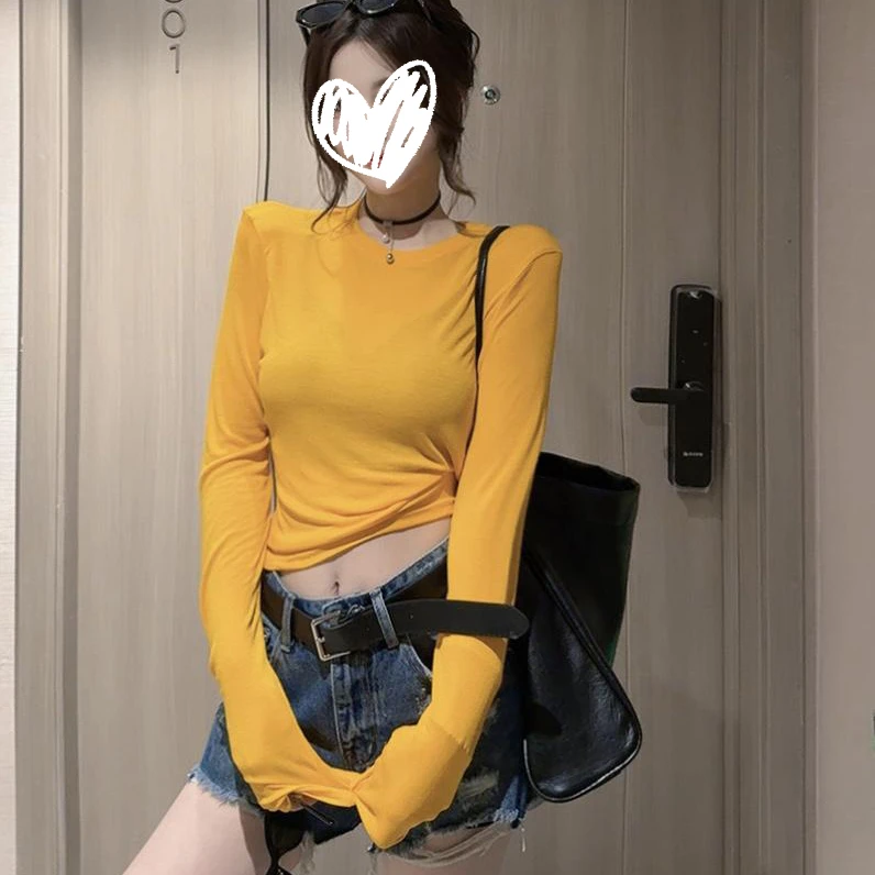 度月棠2025夏季新款百搭显瘦糖果色薄款防晒T恤女设计感短款上衣