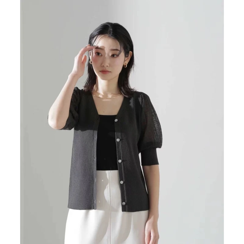 【DD外贸】日系品牌 夏季新款 N 简约气质显瘦百搭V领针织开衫