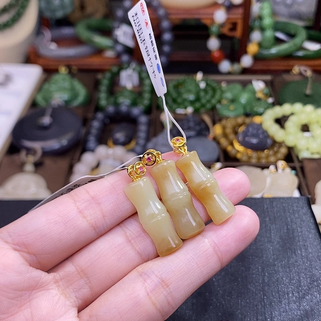 和田玉多样性发一 925.银糖料竹节未镶嵌
