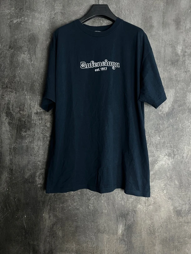 全新未使用 Balenciaga/巴黎世家 XS码*1/签字刺绣logo短袖/01155