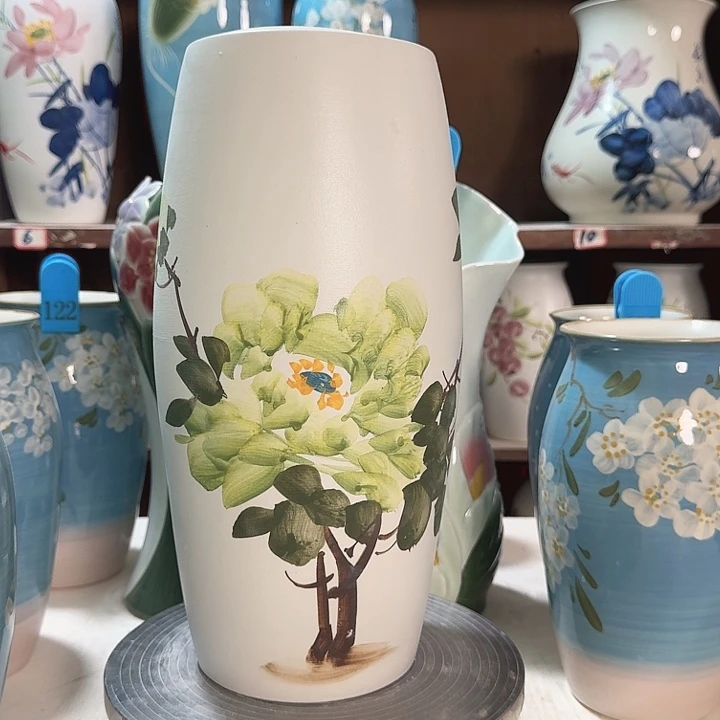 高33腰鼓绿绿牡丹新款陶瓷陶瓷陶瓷