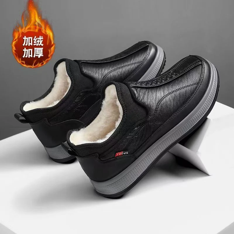 冬季新款老北京布鞋男棉鞋加绒加厚保暖雪地靴软底透气舒适男棉靴
