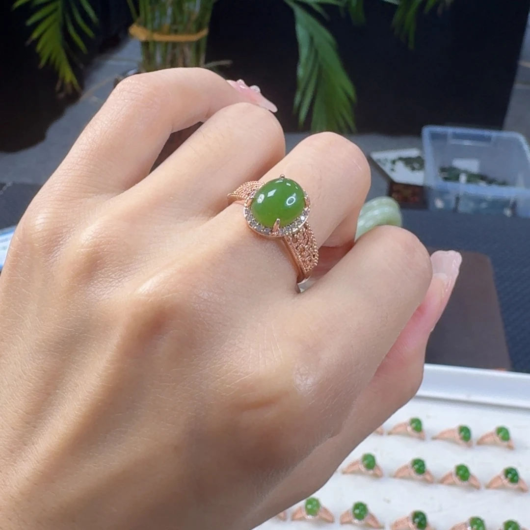 和田玉（碧玉）戒指合金