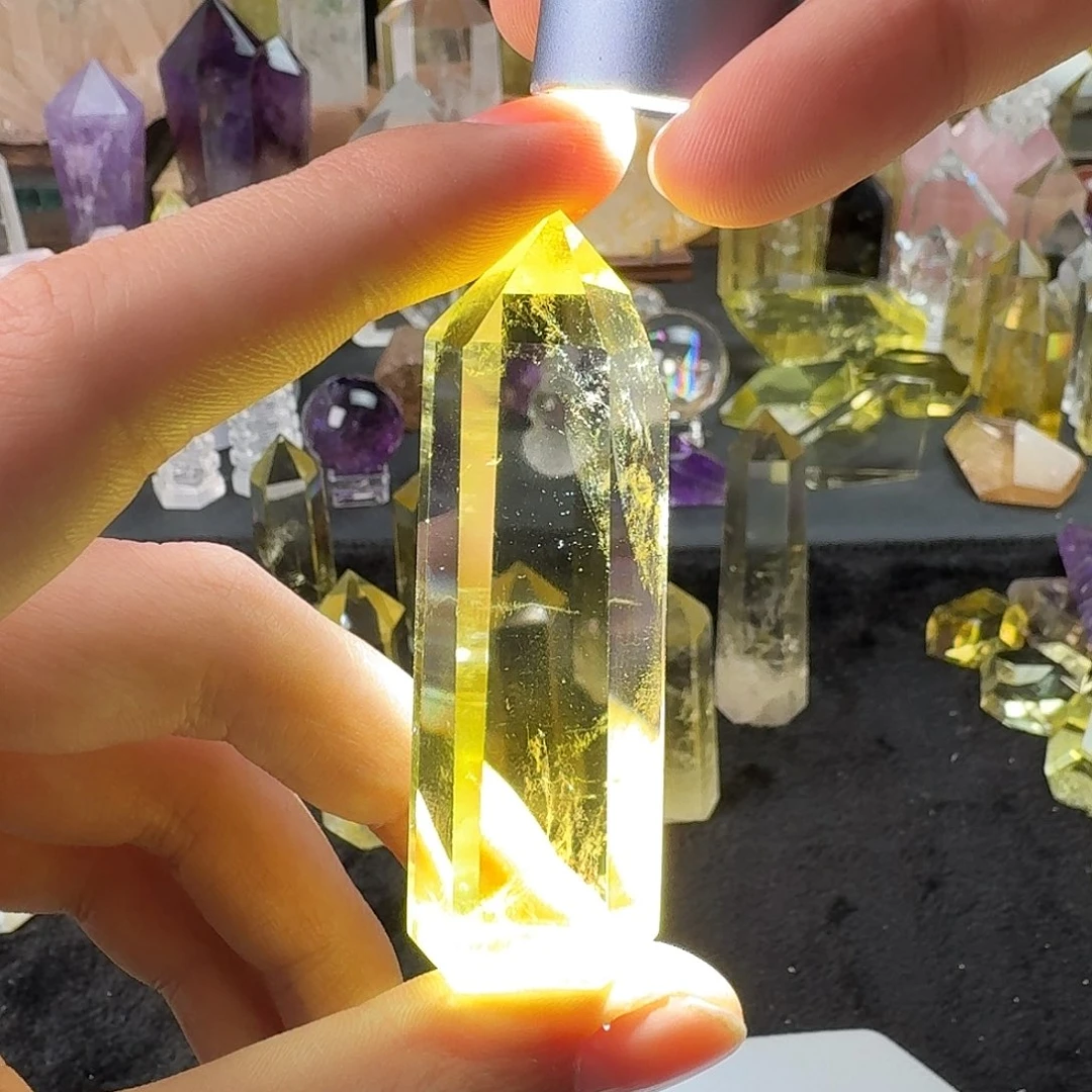 水晶未镶嵌珠宝半成品黄水晶