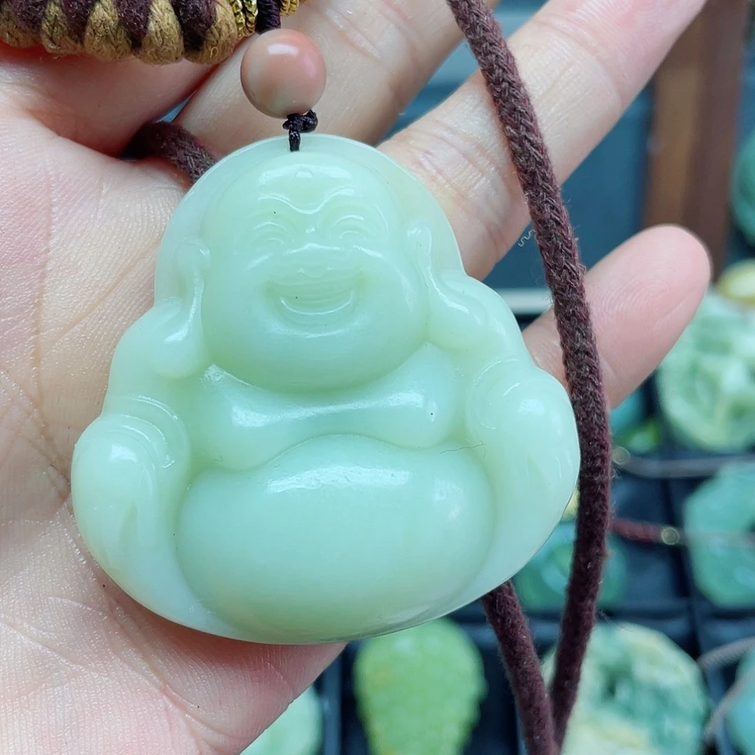 蛇纹石玉合金颈饰