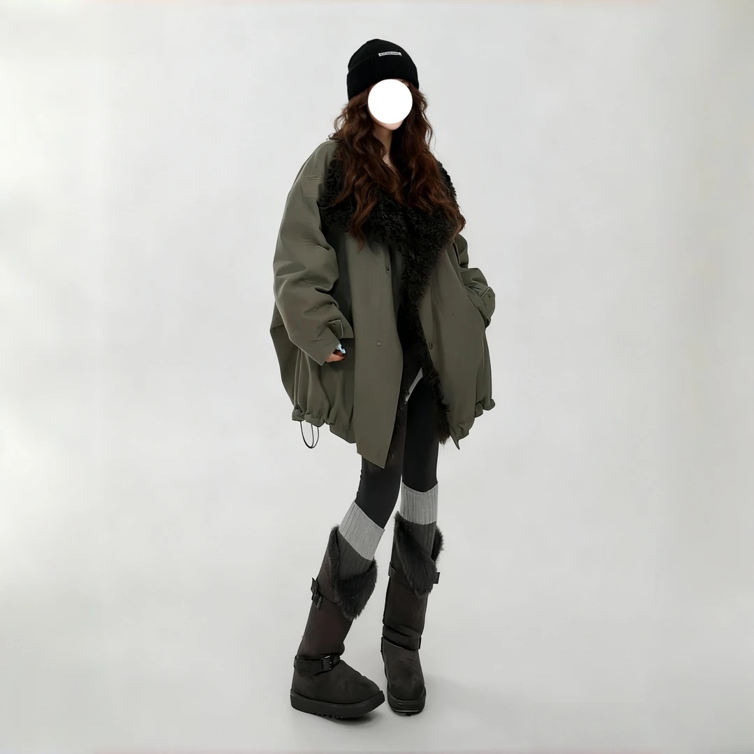 【星星】“女明星”  设计师款皮毛一体皮草鹅绒服90%中长款百搭时尚