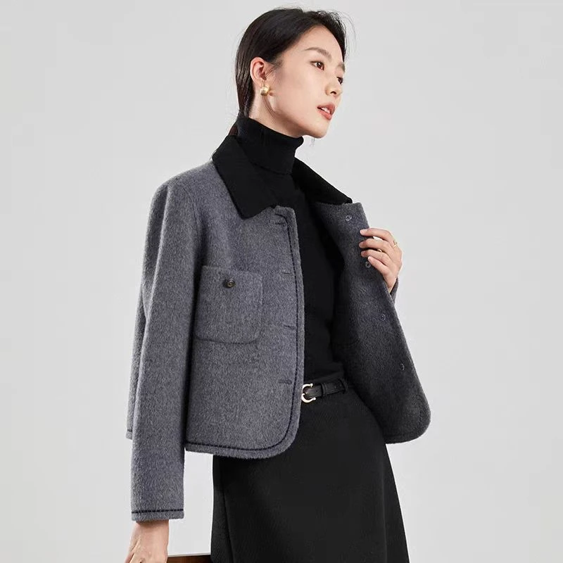 S352【专属】新款时尚法式小香风复古双面呢大衣RS-SY24D88126