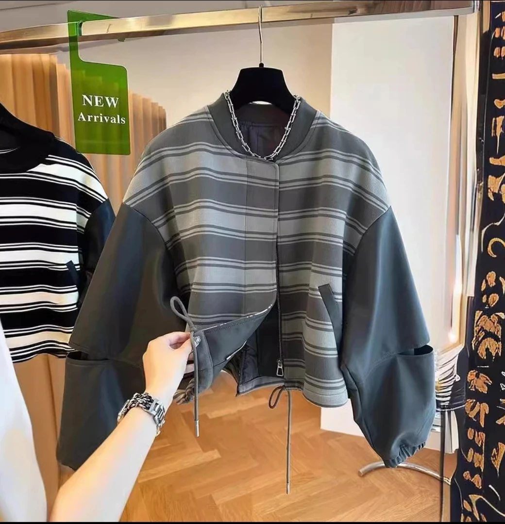 2597  长袖短款薄款通勤秋季短外套设计师女装百搭韩版开衫