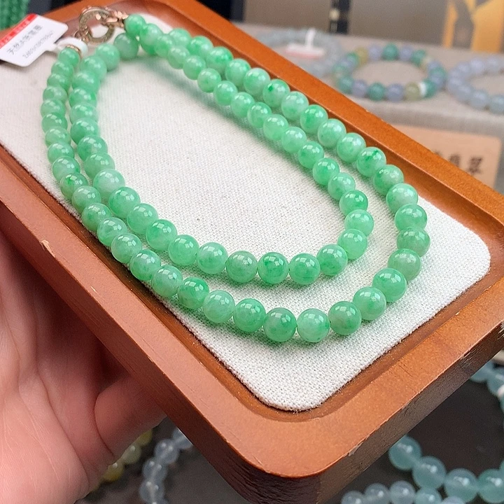 翡翠合金手链果绿长链，炸