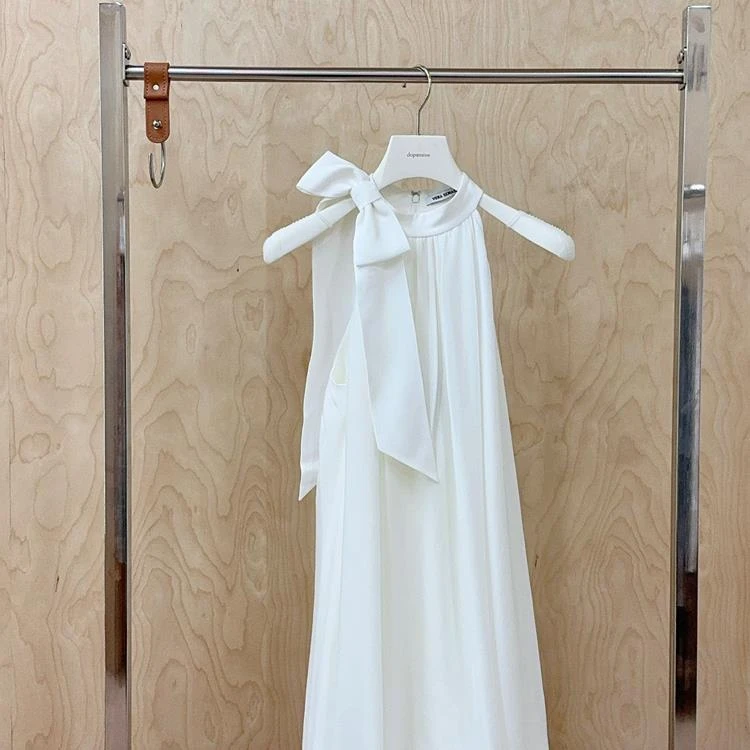 Seriase2025夏法式浪漫蝴蝶结挂脖连衣裙女1599dopdop买手店