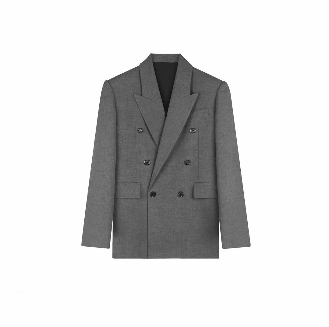 TG高定定制款2025秋季新款轻奢纺羊毛灰色西服-76
