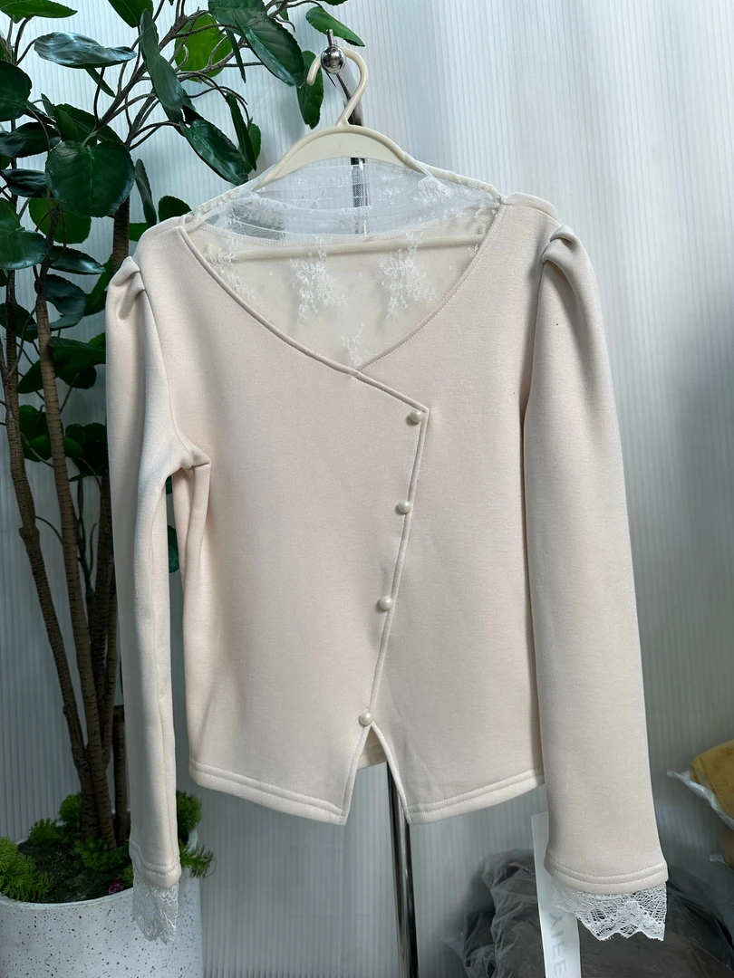 （67款）法式半高领蕾丝拼接针织衫女设计感百搭时尚