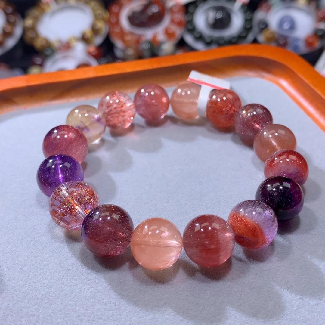 未镶嵌手链水晶超七手链13mm