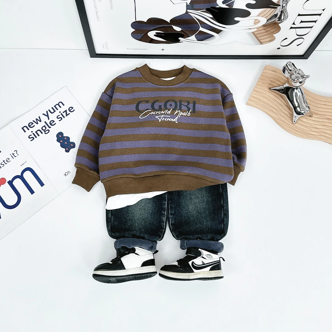 儿童卫衣加绒款长袖2025新款秋冬装男童 D-HZ241281 悠悠童话童装