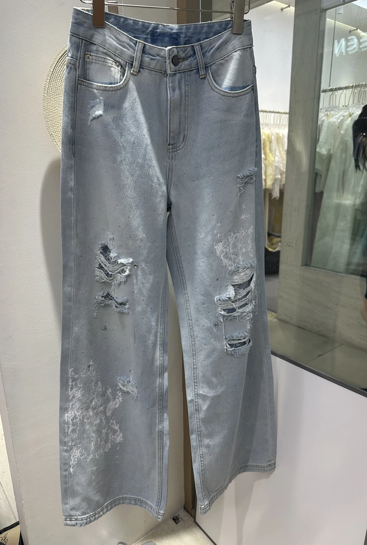 【ZHEN】82587 2025新款气质休闲时尚显瘦百搭风牛仔裤女