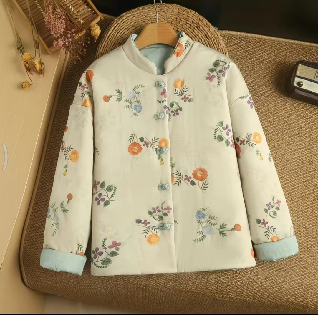两面穿国风棉花棉衣外套冬季保暖加厚时尚纯棉手工盘口棉服25125