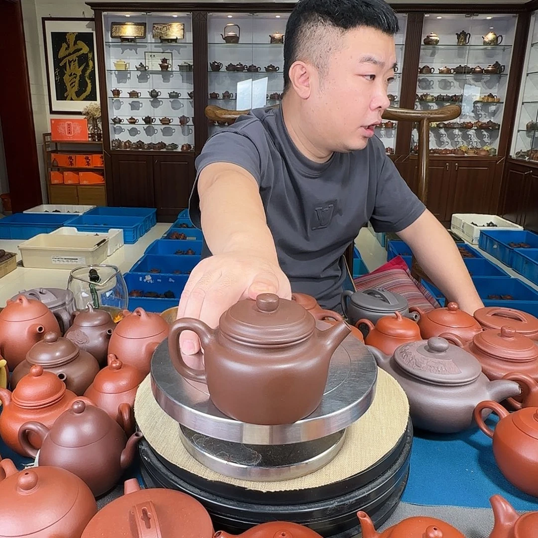 紫砂茶壶德钟紫泥