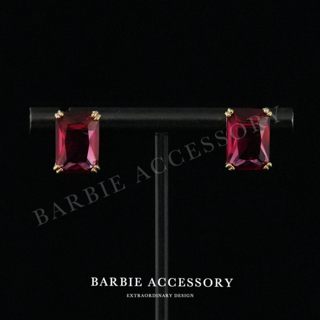 铜合金合成锆石耳饰 【小发红】复古法式设计款高级绝美百搭耳环