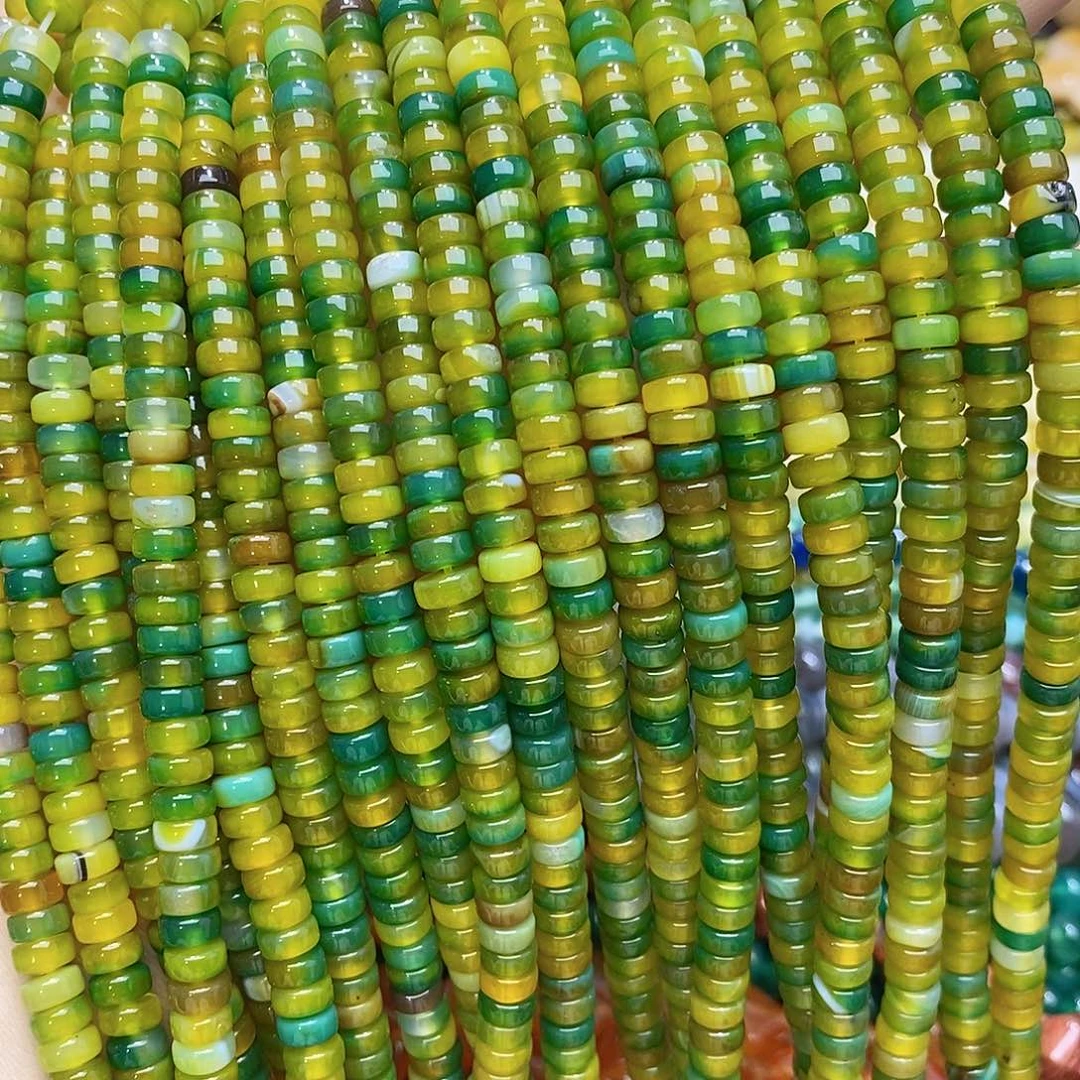 玛瑙/玉髓未镶嵌珠宝半成品玛瑙卡六隔片一条装散珠