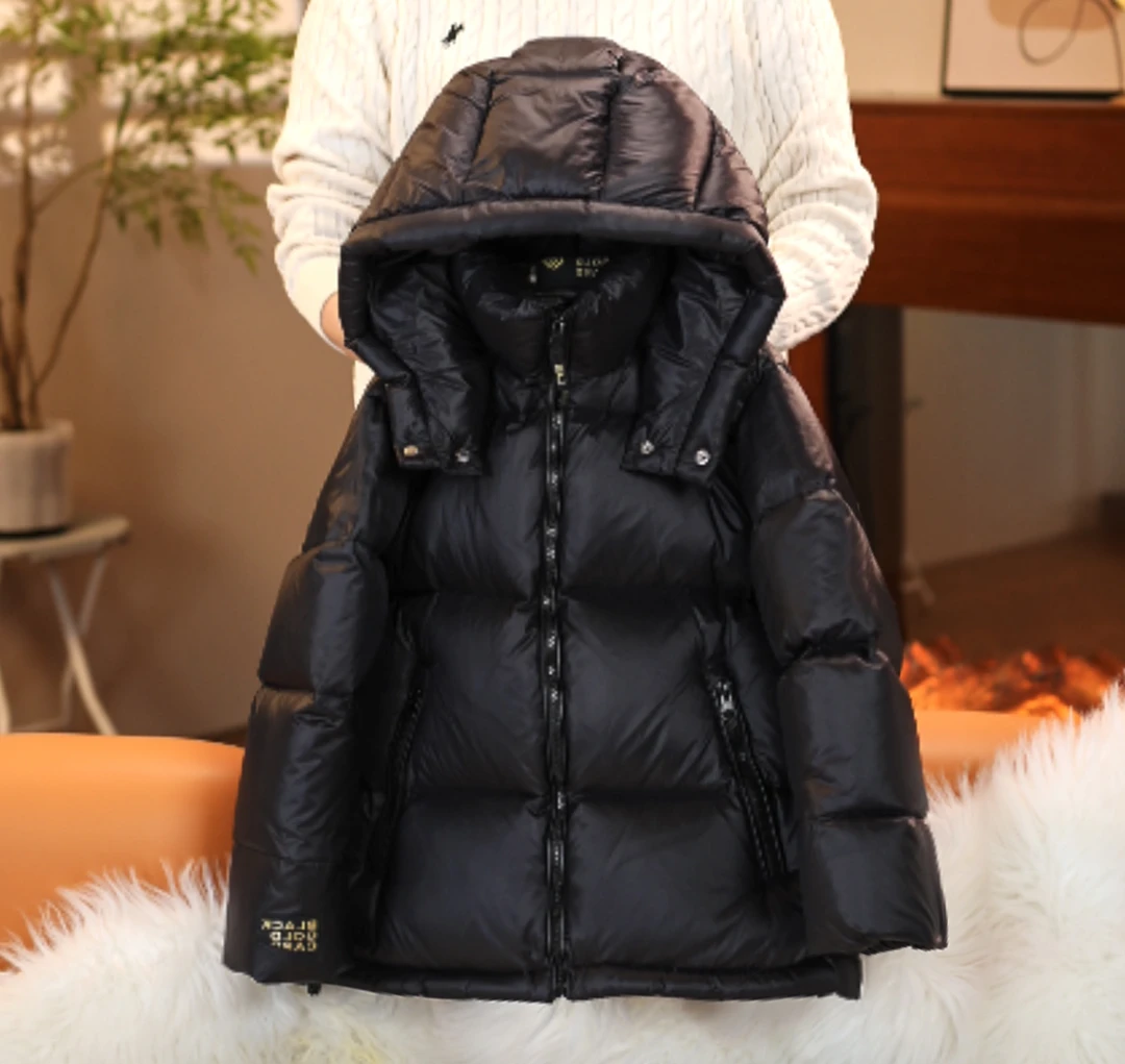 003新款黑色金标加厚保暖韩版羽绒服