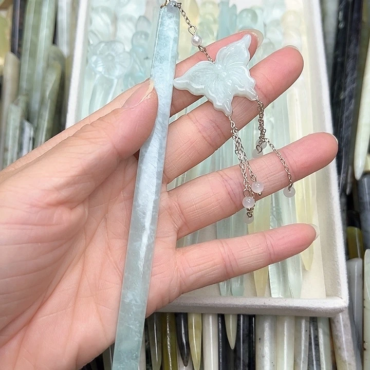 蛇纹石玉未镶嵌发簪