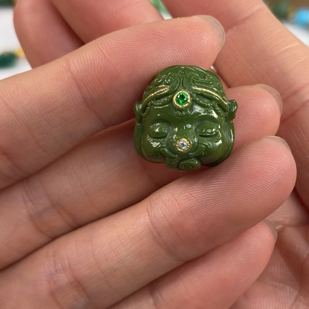 绿松石未镶嵌。菜籽象宝头