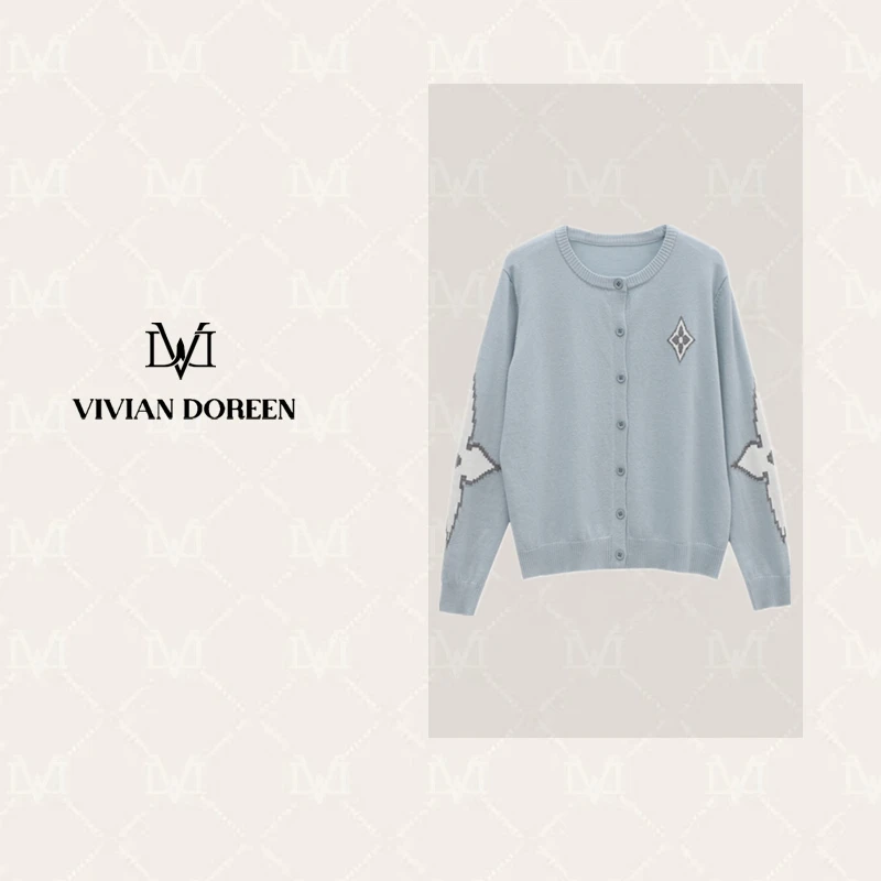 【OMi高奢仓】幸运草开衫春秋季针织长袖百搭羊毛衫3091