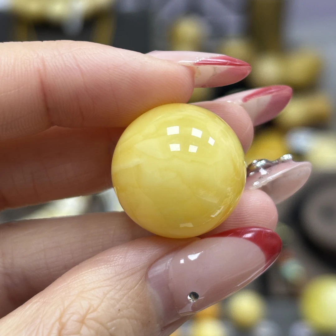 19.8mm 小妖珠宝天然原矿琥珀蜜蜡