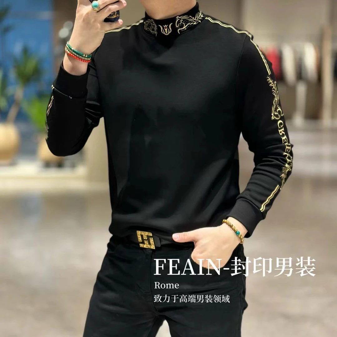 【加绒加厚】高端定制立体雕花奥钻马到成功加绒卫衣3323