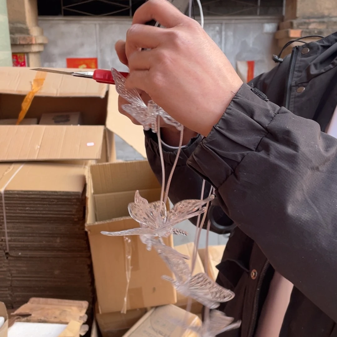 【闪购商品】亚克力蝴蝶风铃太阳能