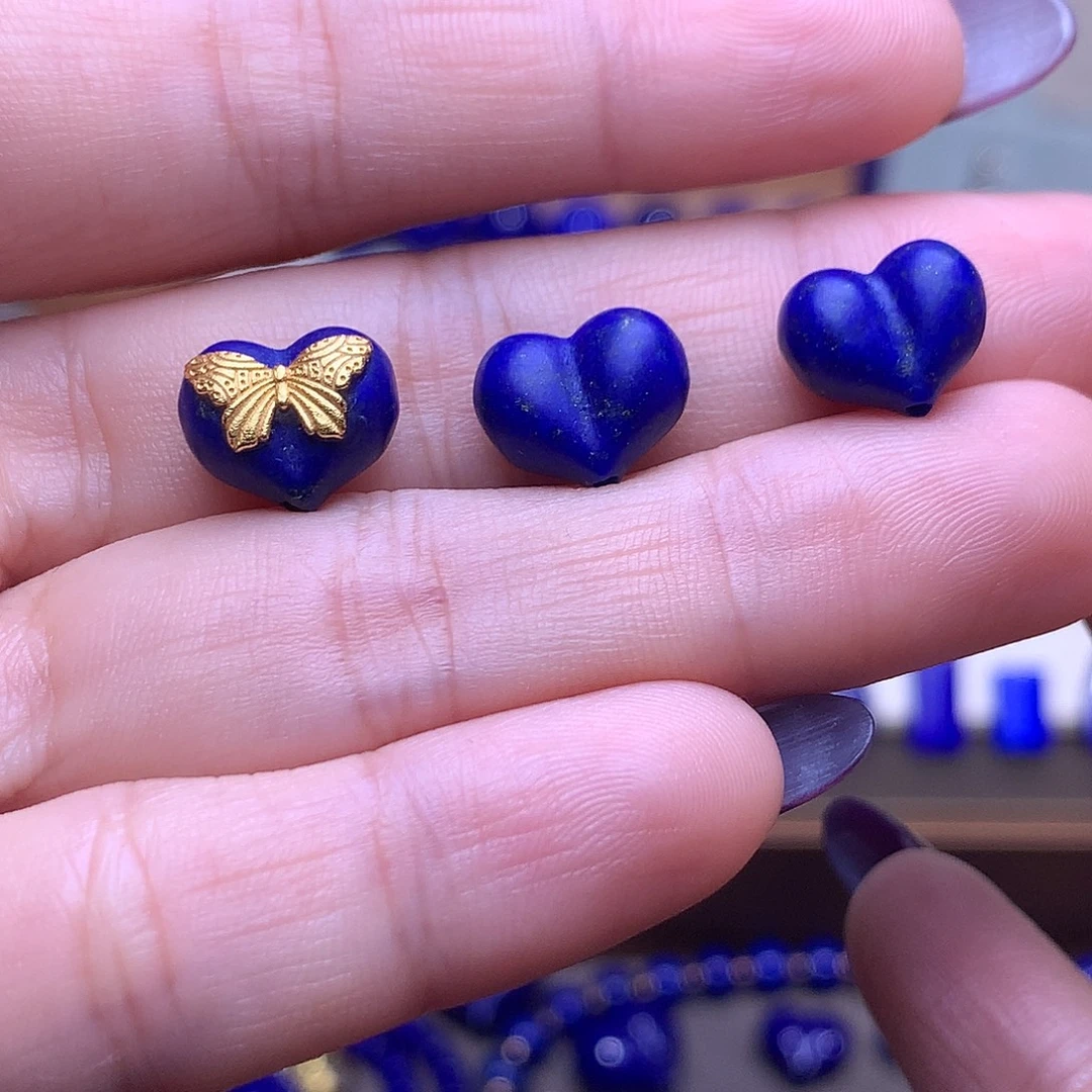 青金石未镶嵌11.6m桃3颗