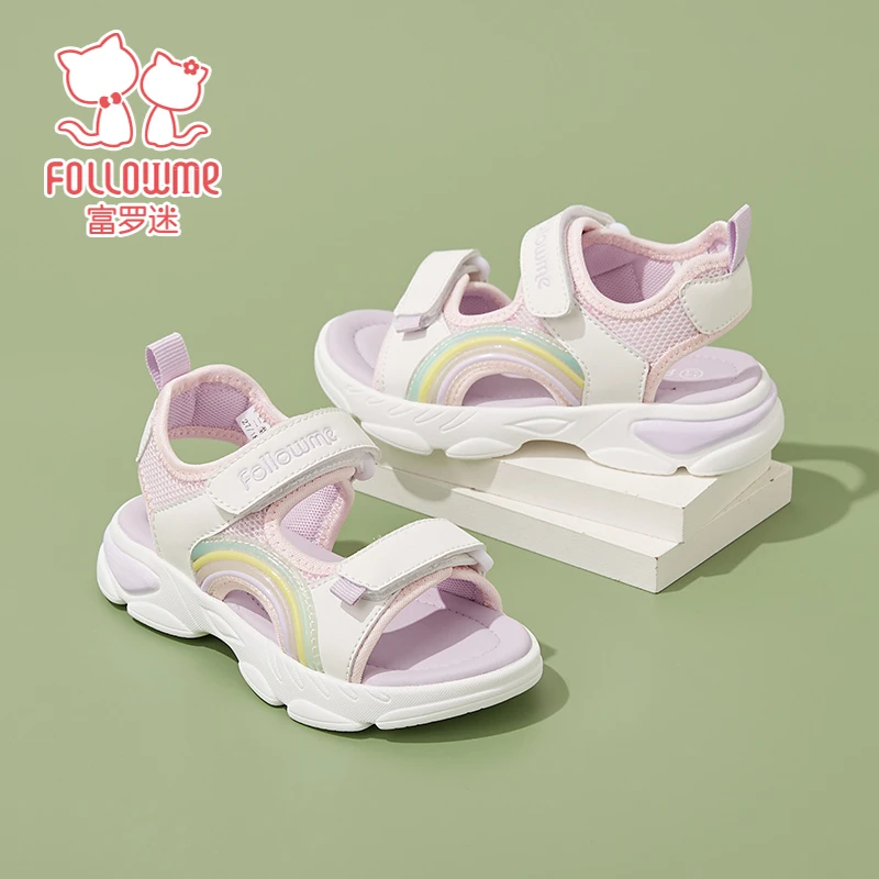 富罗迷儿童凉鞋夏鞋青少年夏季新款透气软底休闲运动沙滩鞋4B4611
