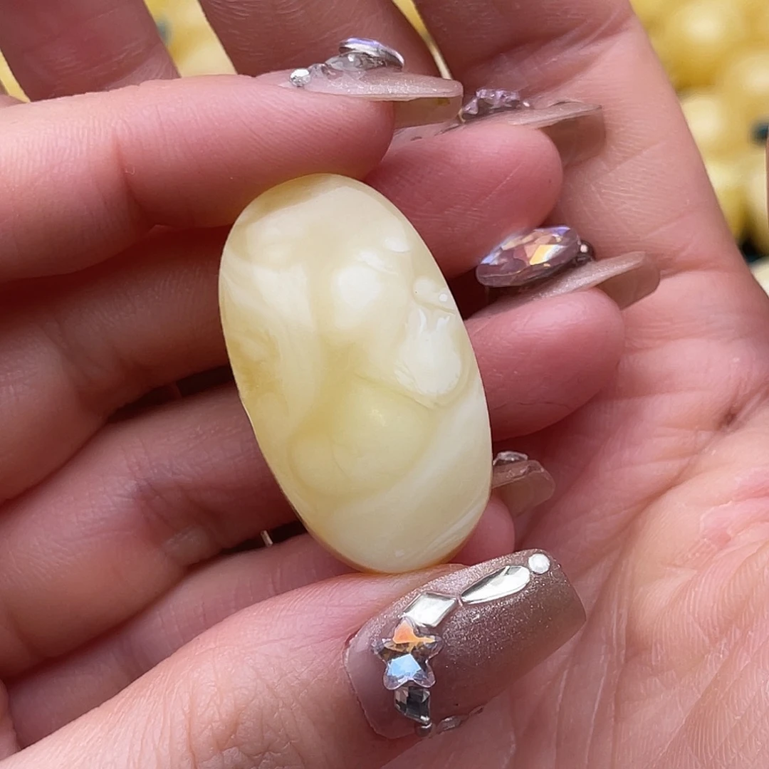 笑***琥珀未镶嵌裸石蜜蜡微瑕吊坠鸽