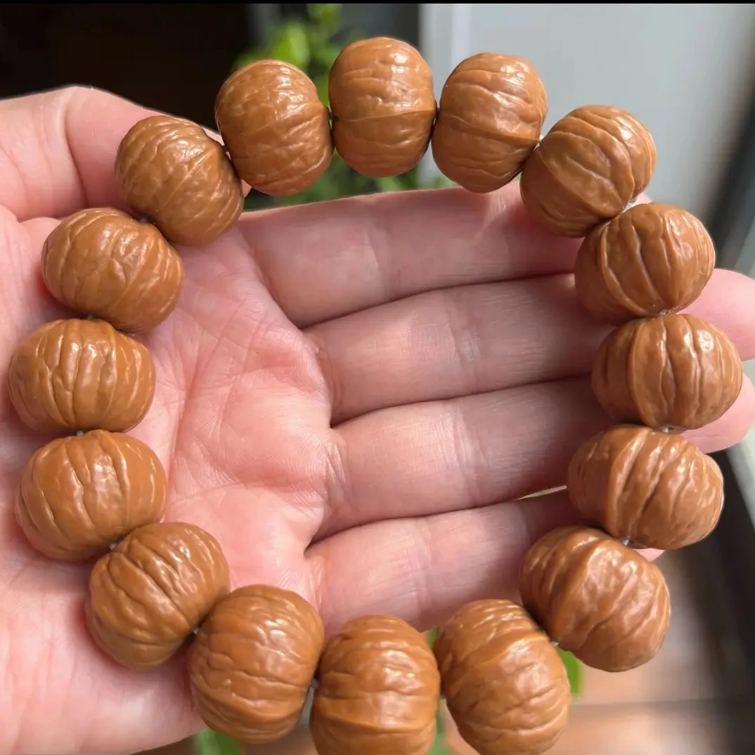 猴头核桃南瓜手串17mm大尺寸老树籽磨盘超矮南瓜桩 原皮原色