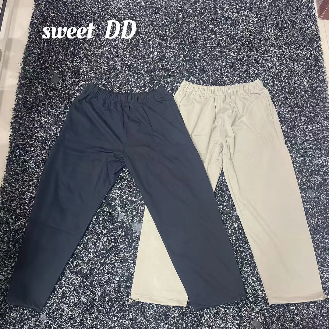 Sweet DD双色宽松版带小花收脚休闲长裤