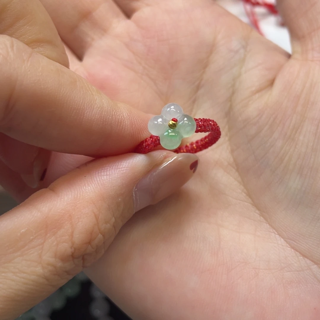 翡翠18K金镶嵌手绳16号