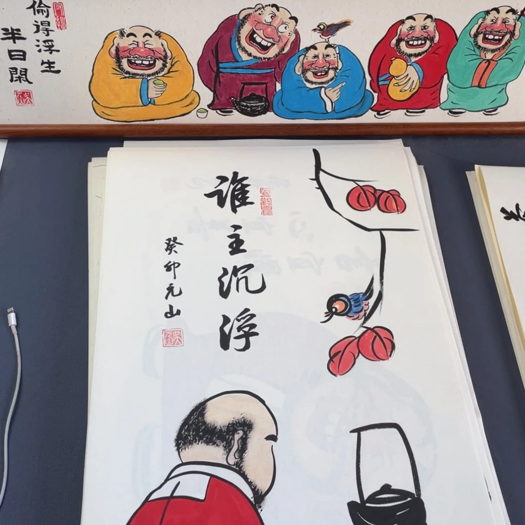 国画纯手绘禅意画作品