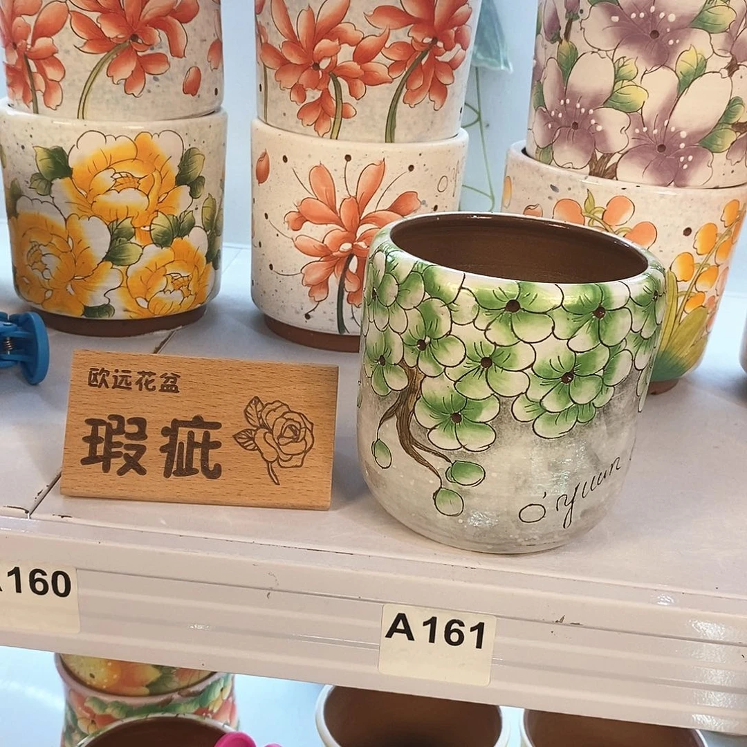花盆紫砂红陶手绘花盆