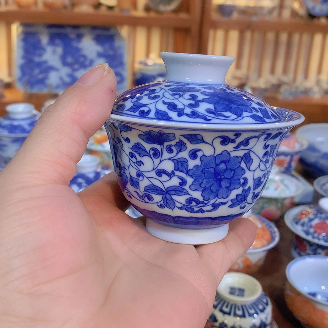 錡镇堂手工手绘盖碗